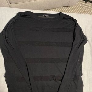 Trouve Women's Oversized Dolman  Semi-Sheer Sweater - Black- Size XS